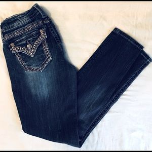 Miss Me Jeans- Size 27- 31 inseam, relaxed skinny jeans.